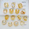 Fashion Gold Plated Irregular Pearl Ring Set for Women Vintage Stackable Wave Twist Geometric Rings Aesthetic Jewelry Gifts 2026