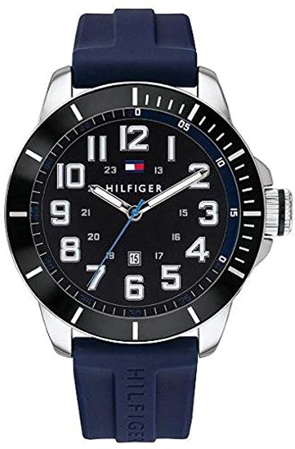 

[Tommy Hilfiger] Watch 1791537 Men s Black Navy Rubber [Item]