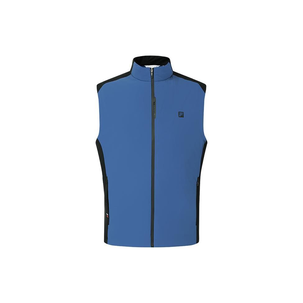 FILA Golf Series Solid Color Stand Collar Golf Down Vest Men vest Porcelain-Blue A11M345913F-BU M
