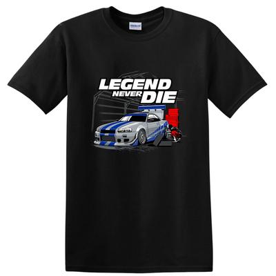 Legend Never Die Car Racing T Shirt Cool Auto Tee Vintage Graphics Design