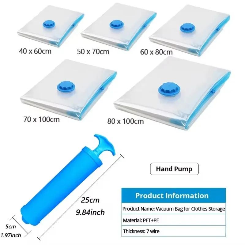 Home Organizer Vacuum Bag for Quilts and Clothes, Waterproof Compression Travel Space - Saving Air Bags