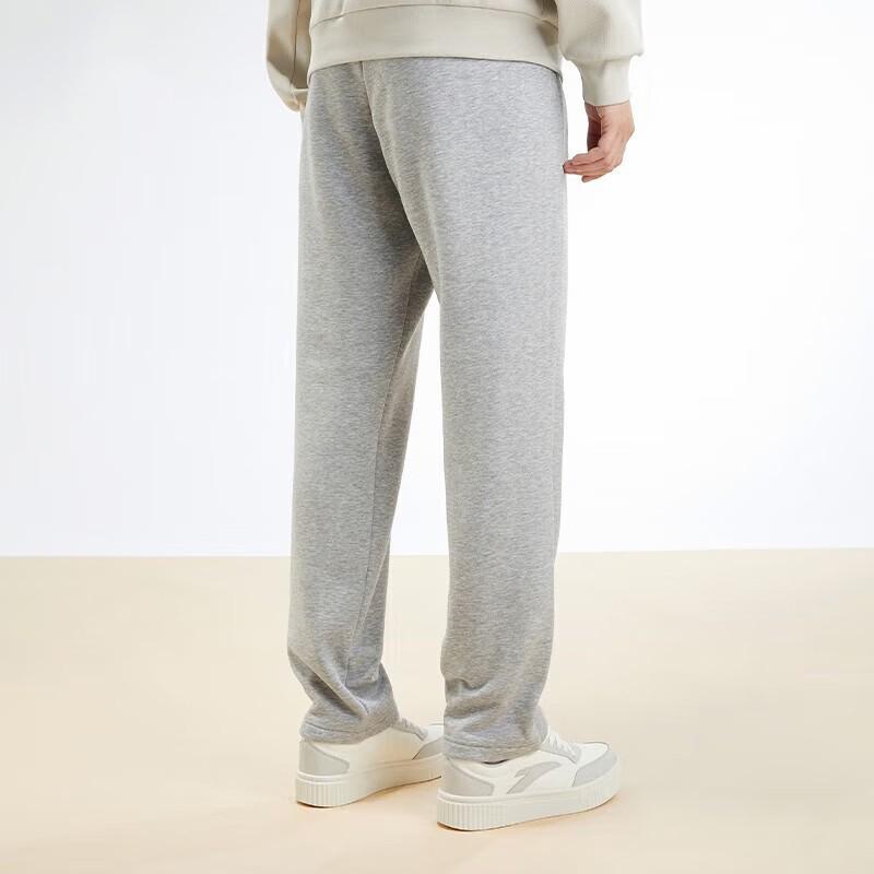 Anta Training Series Solid Color Mid Waist Fleece Straight Leg Casual Pants Men Bottoms 952357305-2