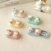 Cartoon Cat Contact Lens Case Portable Mini Contact Lens Box with Tweezer Suction Stick Set Travel Lens Storage for Women Girl