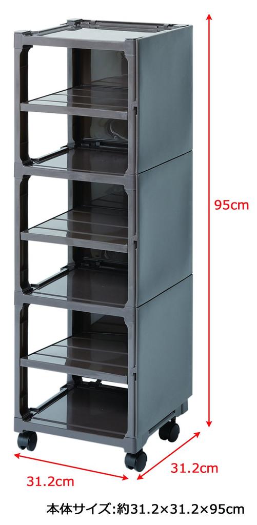 Sanko Plastic Shoe Shelf Kaku Storage Storage for 6 Pairs of Shoes Brown P-003