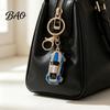 Cute Backpack Charm Sports Car Keychain with Sparkling Rhinestones, Durable Zinc Alloy Luxury Accessories Stylish Pendant, Decorative Compact Key Ring