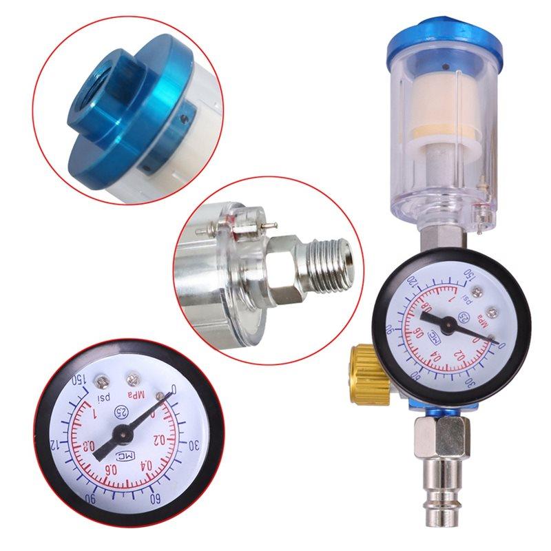 ABBP-HVLP Mini 2008 Spray Gun 0.8/1.0Mm Caliber Pressure Gauge Air Filter Wall/Car Spray Pneumatic Tool DIT Tool