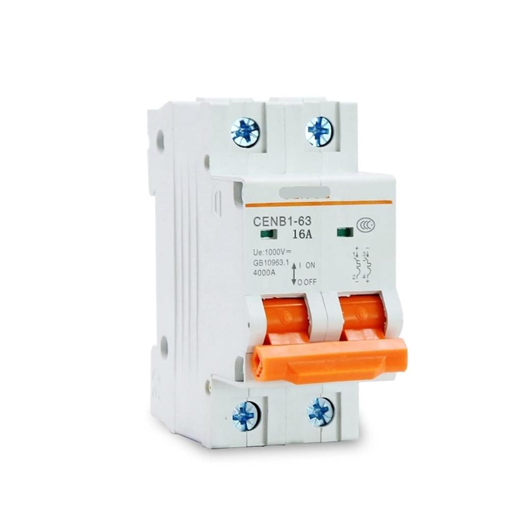 Dc Solar Breaker Circuit Controller 2P 1000V 25A Miniature Circuit Breaker for Global Solar Photovoltaic Power Generation 1Pcs(25A)