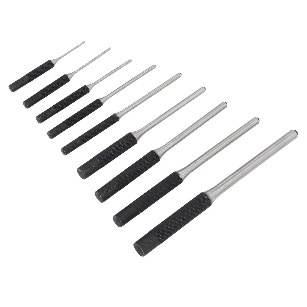 9pcs Roll Pin Punch Set Hardened Steel Removing Pin Punch Tool with Red Storage Pouch For Watch Repair Jewelry Craft