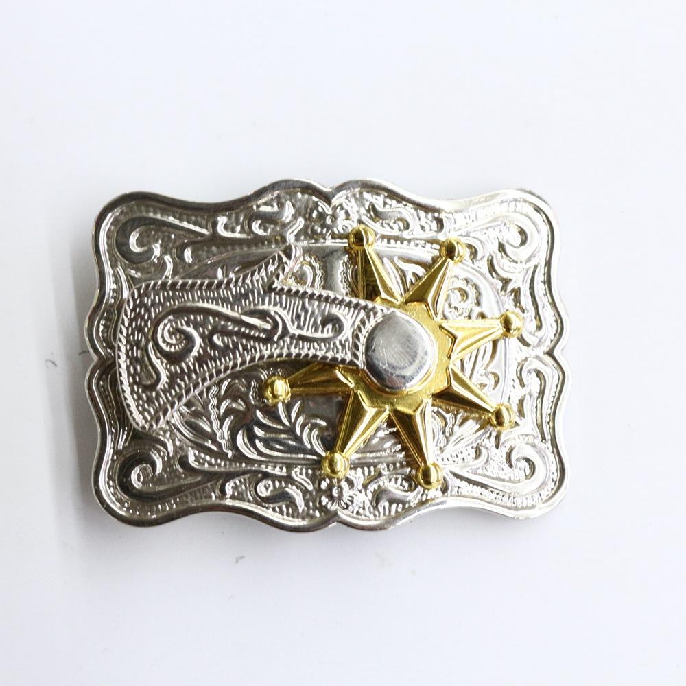 Zinc Western Denim Belt Buckle Rotary Spurs Crown Retro Belt Button Head