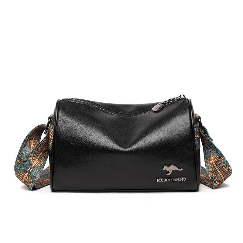 Genuine Cowhide Leather Bag for Women  Female Messenger Tote Sac  Monochromatic Shoulder Bag  Designer Crossbody Bag