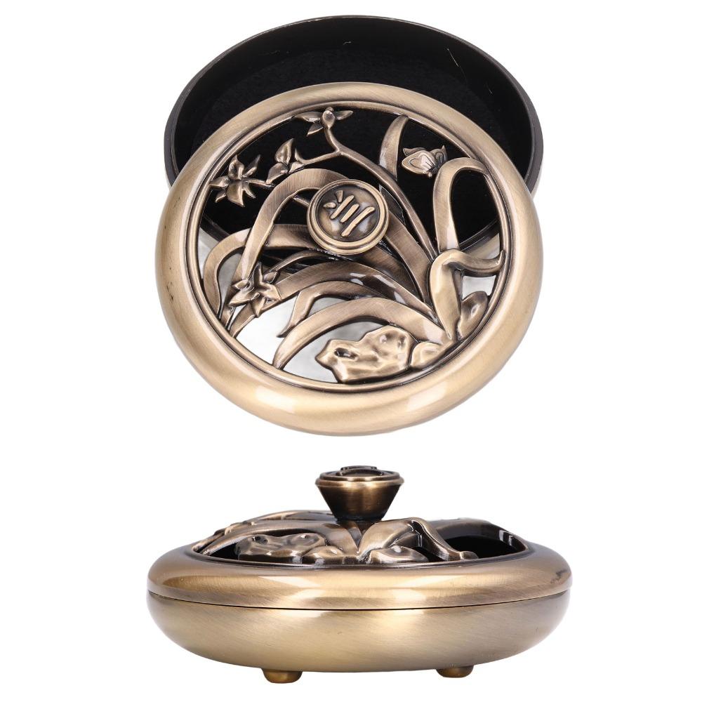 Bronze Retro Coil Incense Censer Desktop vintage handicraft ornament display