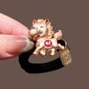 Cute Red Rope New Year Red Hair Rope 2026 Alloy Horse Year Hair Ring Bracelet Chinese Style Horse Year Rubber Band Girls