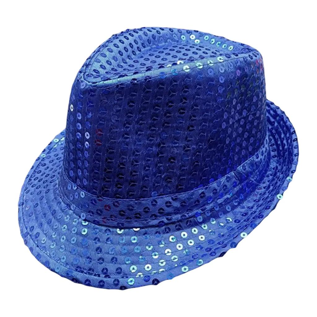 Men Women Jazz Hat Sequins Party Carnival Hat Stage Dance Performance Adults Hip Hop Cap Disco Glitter Costume Unisex Hats