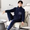 Pajamas Men'S Winter Coral Fleece Thickened Fleece Men'S Autumn And Winter Flannel Winter Warm Can Be Worn Outside Loungewear