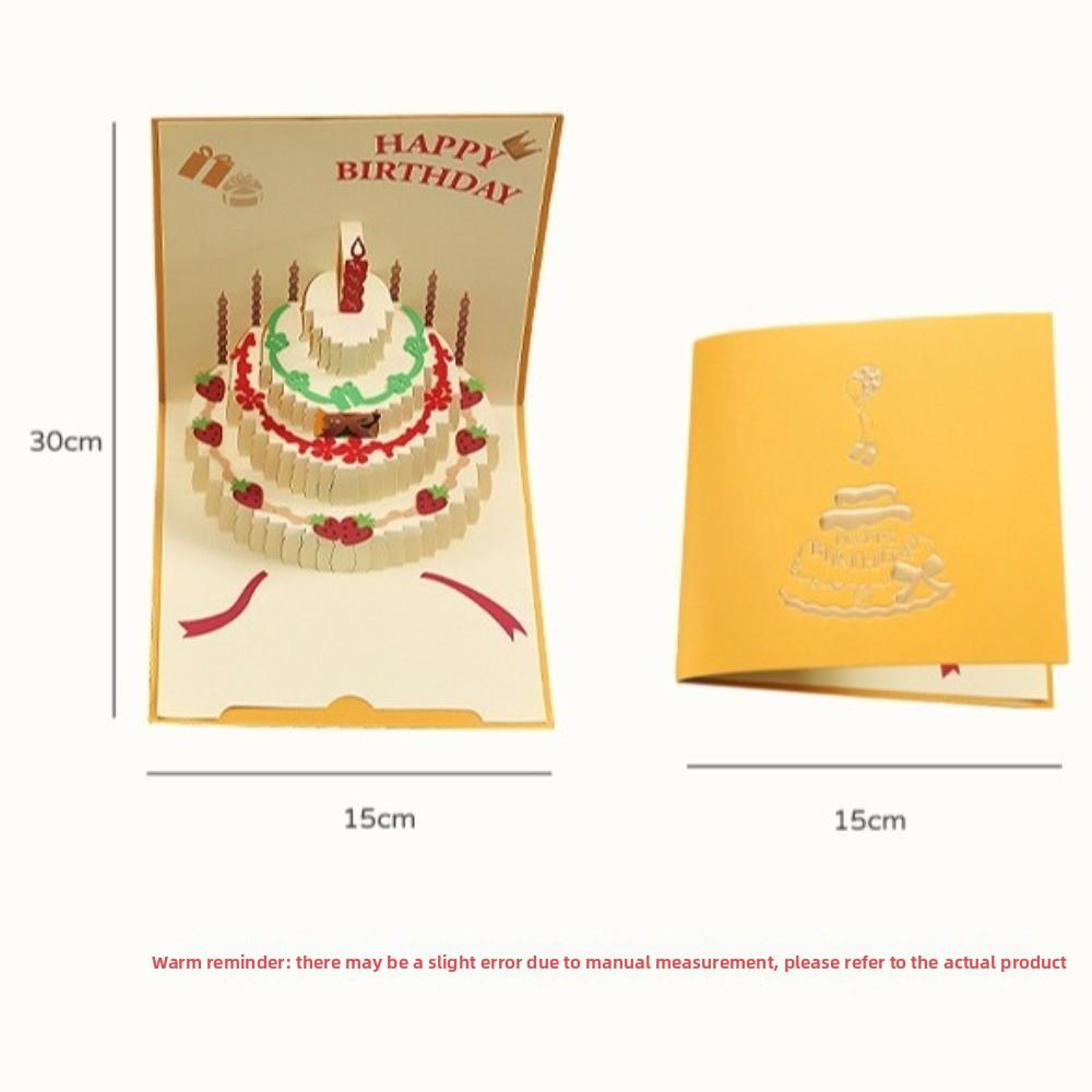 Gifts 3D 3D Pop Up Card Foldable Pop Up Mechanism LED Greeting Card Interactive Creative Happy Birthday Card Birthday Party