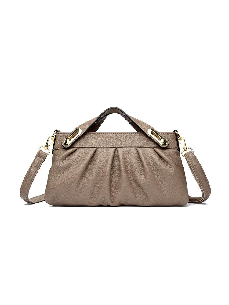 

Handbag Femininity 2025 new soft cowhide diagonal span portable small bag simple and versatile underarm bag хаки