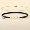 Elegant Retro Charm Slender Waist Belt for Dress Pearl Double Buckle Cinch Waist Accessory