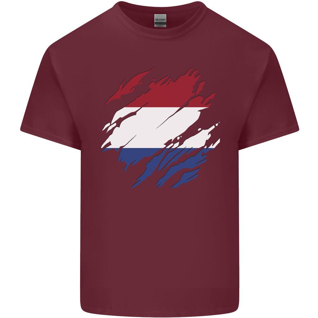 Torn Netherlands Flag Holland Dutch Day Football Unisexs Light Cotton TShirt