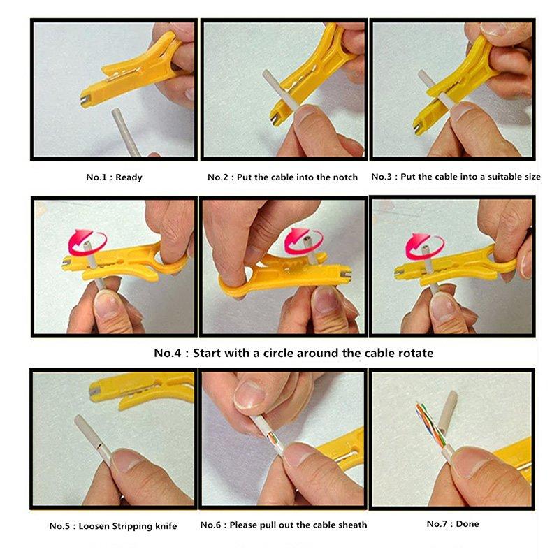 Cable Wire Punch Cutter Stripper Manual Pliers Essential Yellow Cable Stripper Tool for CAT 5 CAT 5e and CAT 6 Data Cables