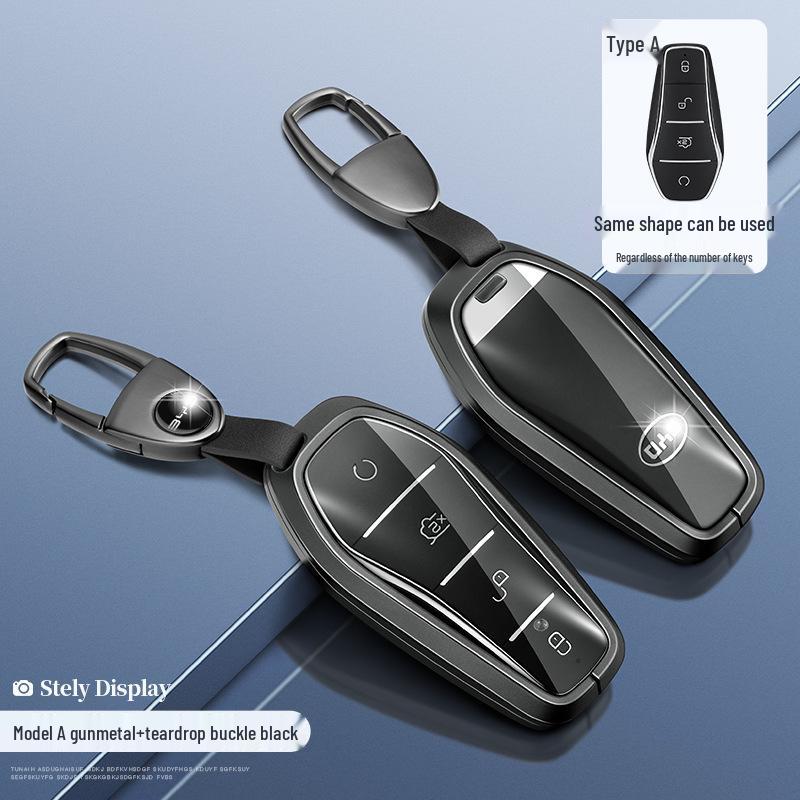 BYD Car Key Cover for Tang, Song, Qin, Yuan Pro/PLUS, Han DMI, E2 - Protective Shell with Buckle