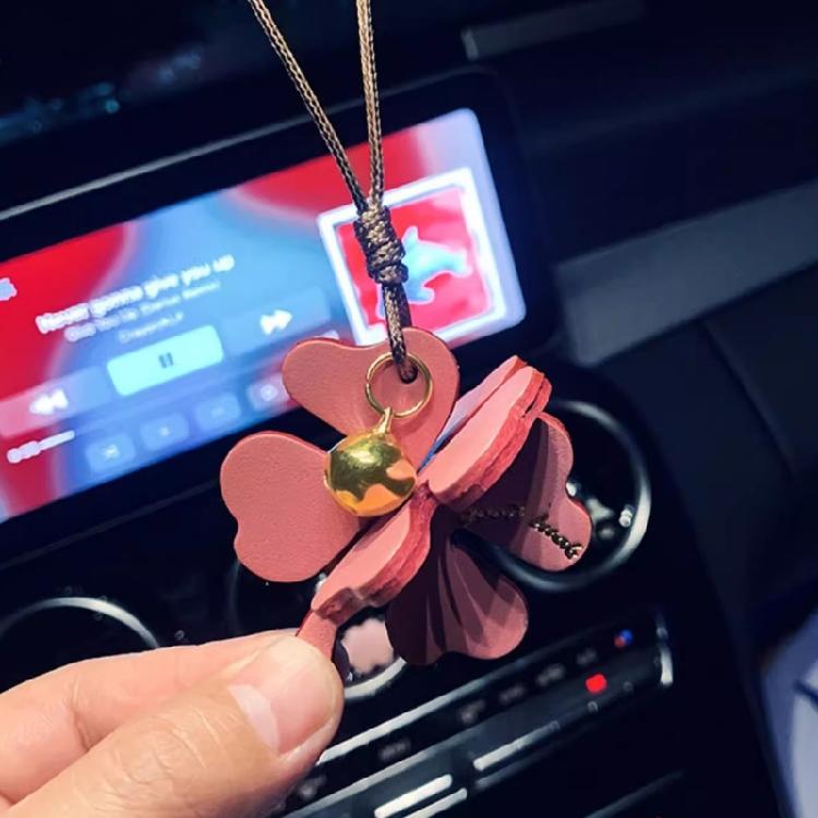 Christmas Car Center Console Four Clovers Dashboard Ornament Fun Decoration