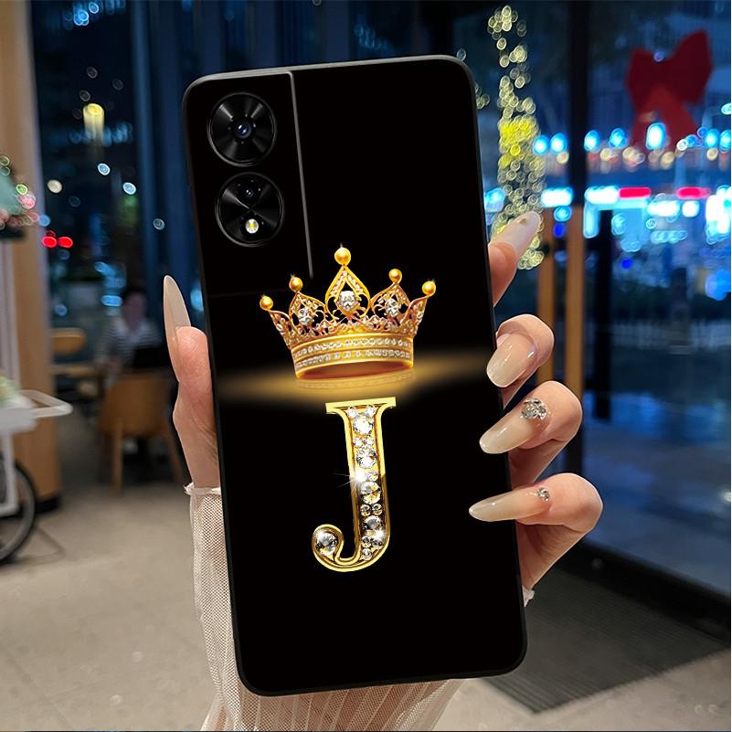 Beautiful Couple Phone Case For TCL 505 T509K T509A Bumper Black Silicone Shockproof Soft Casing Letter Crown Pattern Cover