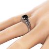 925 Sterling Silver Rose Gold Plated Square Black Inlaid Zircon Ring for Women's Fashion Jewelry Engagement Ring Gift 2025