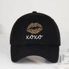 Leopard-Print Lips Xoxo Printed Soft-Peaked Baseball Cap Soft, Comfortable, Adjustable Sexy, Trendy, Cool, Sweet, Edgy, Retro, F