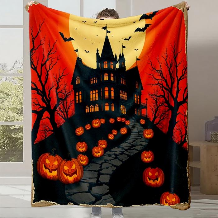 New Cartoon Cute Print Halloween Gift Blanket Office Casual Nap Sofa Blanket Digital Print Flannel Blanket