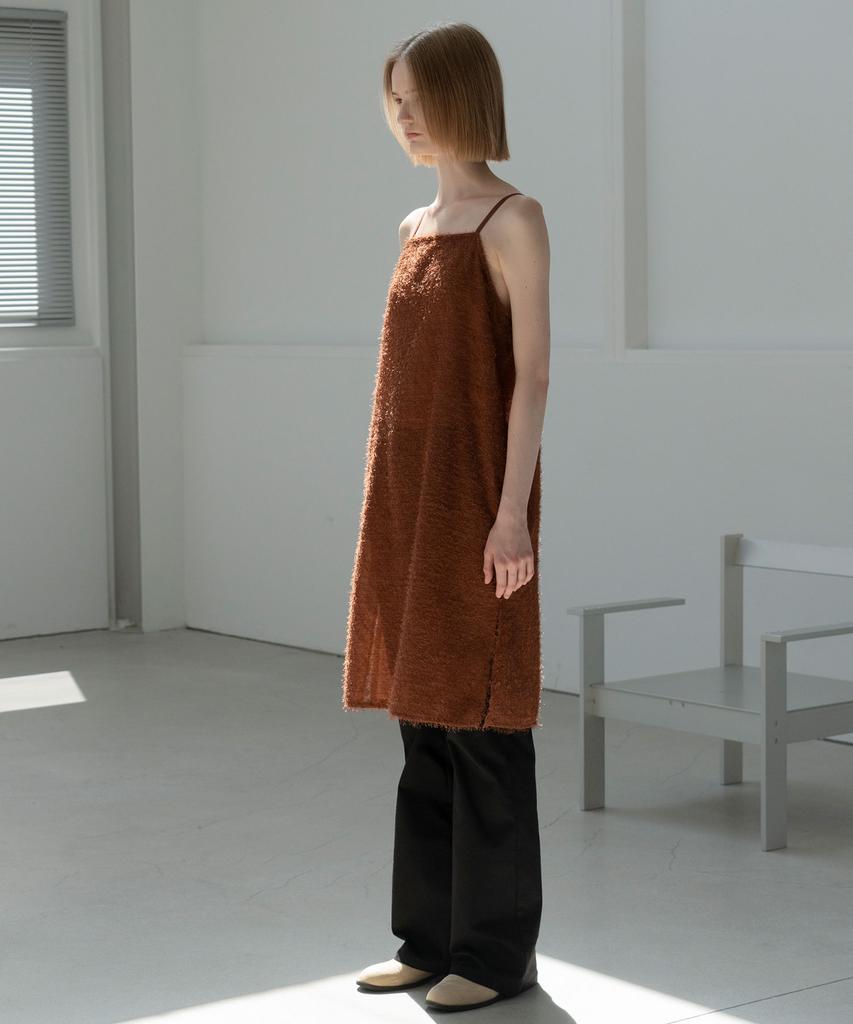 Mosyupamosyu Fluffy Layered Dress [Brown]