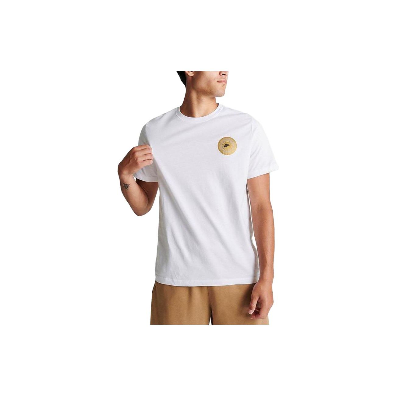 

Nike Letter Logo Print Round Neck Short Sleeve T-Shirt Men Tops White FB9772-100