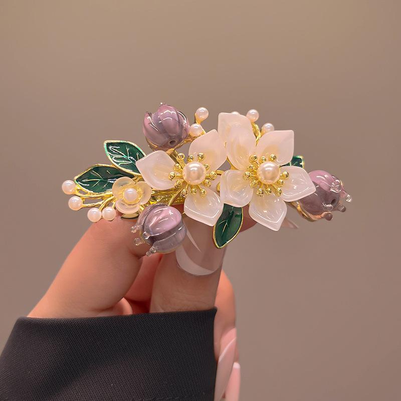 

Pinkdudu модная заколка для волос с разноцветным жемчугом, новая заколка с бахромой и цветами для женщин, ювелирные изделия, подарки PD1825 фиолетовый