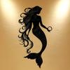 Mermaid Metal Wall Art Decor Abstract Fish Sign Rustic Farmhouse Hanging Ornament For Home Living Room Office Patio Outdoor Indoor Gift