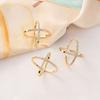 Simple Temperament Shining Rhinestone Gold Color Geometry Brooches Silk Scarf Buckle Shawl Buckle for Women Exquisite Jewelry