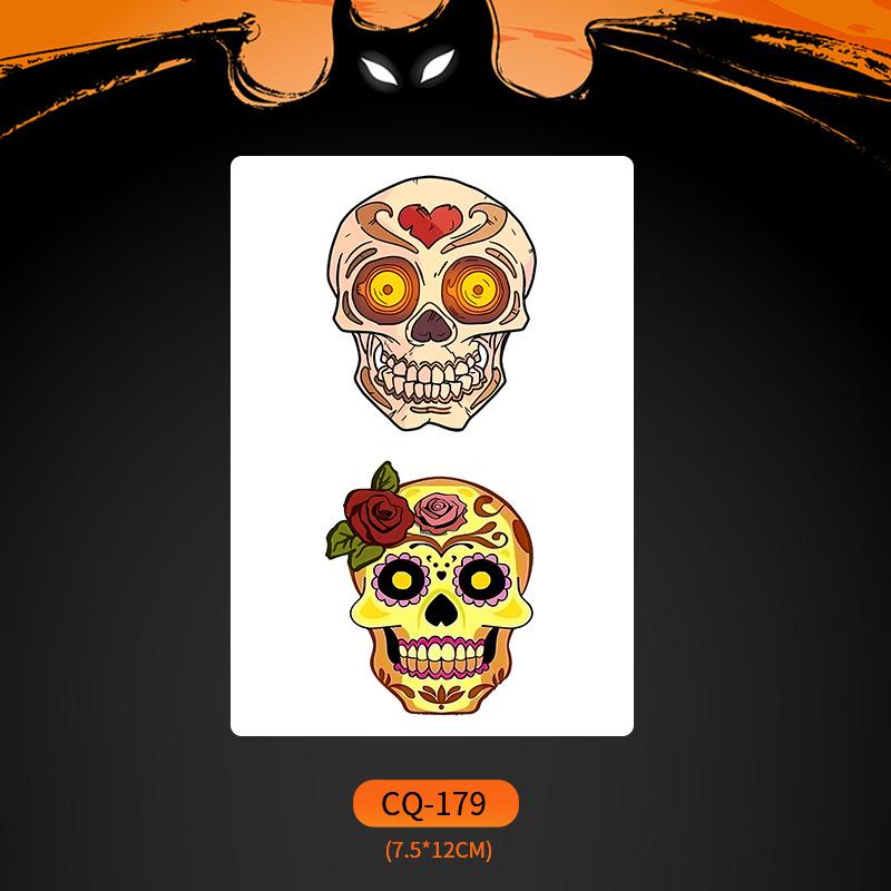 Nuevos Halloween 2024 Pegatinas de Tatuaje de Cara de Boca Grande Aterradoras - Divertido, Impermeable, Maquillaje de Fiesta Colorido