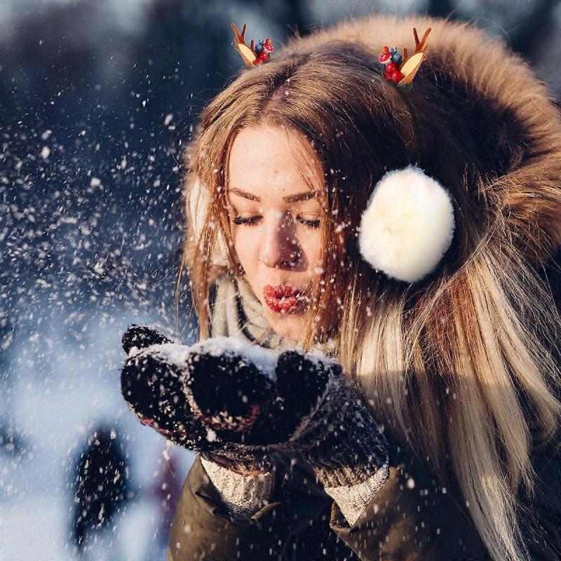 1Pc Cartoon Xmas Earmuffs Winter Headband Warm Ear Covers Elk Headdress