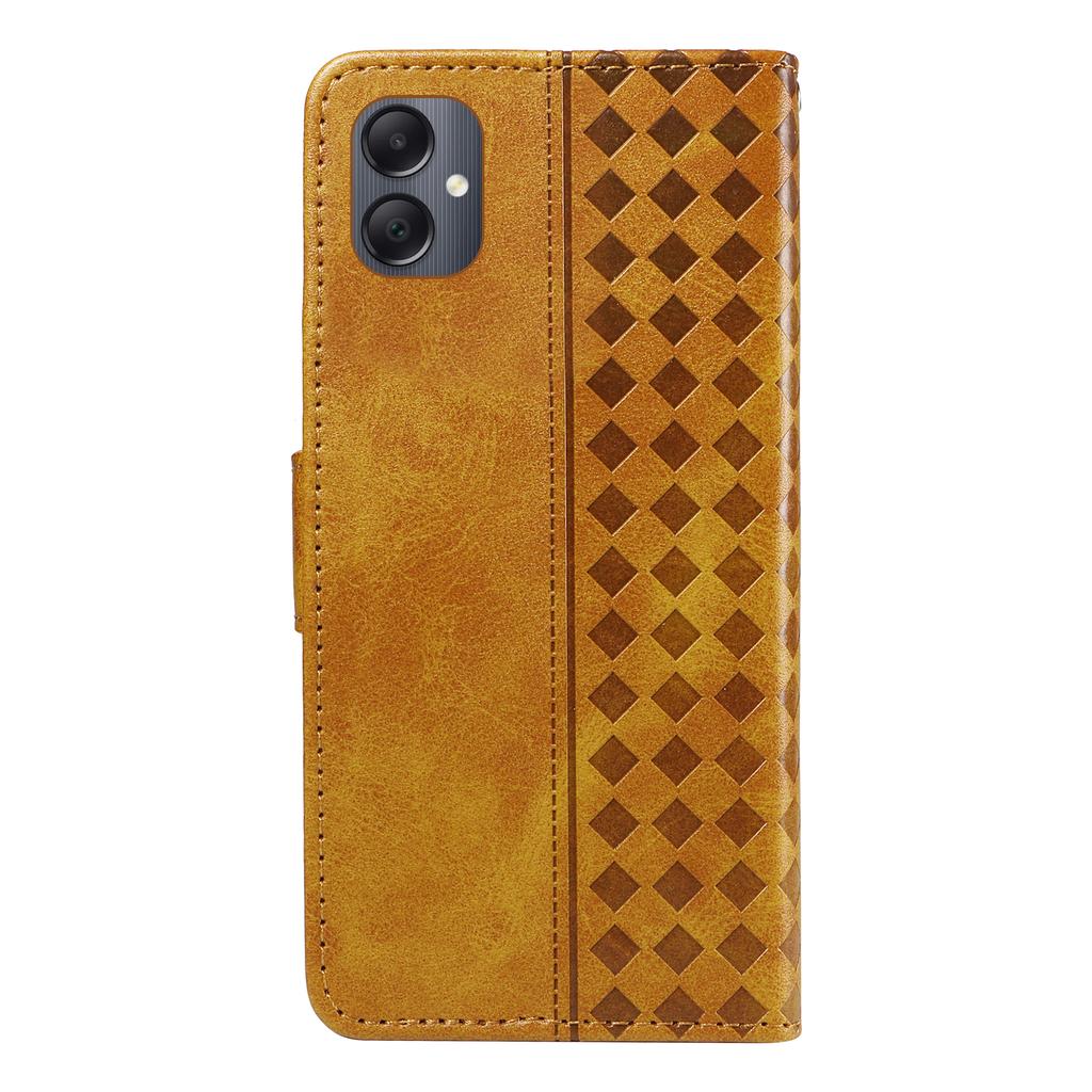For Samsung Galaxy A06 5G/Galaxy A06 4G Leather Case Wallet Stand Grids Imprinted Phone Cover with Strap