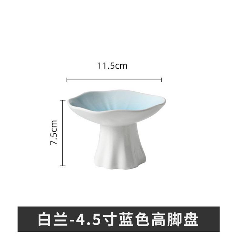 Ceramic light luxury home kitchen snacks high plate advanced sense display dish snacks cold dishes creative fruit tray meal