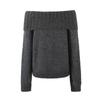 Jnleaog Autumn New Women's Clothing European, American and French Style Design Fashion off-Neck Pullover Sweater Small Top