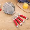 304 Stainless Steel Colander with Red Handle Oil Filter Mesh French Fries Noodle Spoon Non-slip Skimmer Kitchen Gadgets