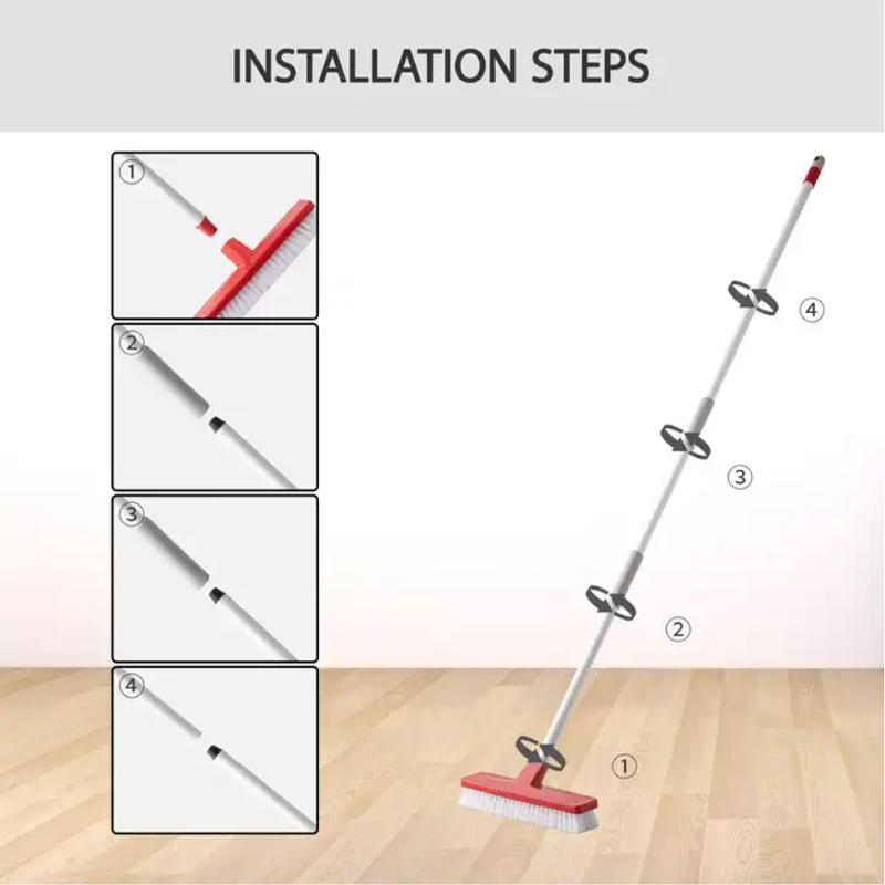 Push Broom Stiff Cleaning Brush With Adjustable Handle Deck Scrub Brush Cleaning Bathroom Shower Tile Floor Driveway Garage