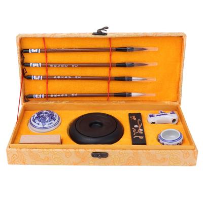Chinese Traditional Calligraphy Set Four Treasures of the Study Brush Pen Ink Paper Inkstone