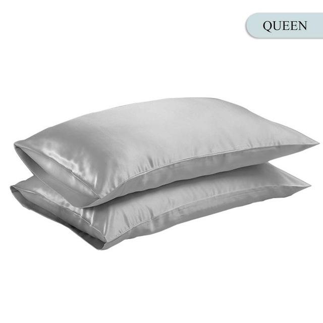 

Шелковистая атласная наволочка для подушки размера Queen/KING Постельное белье Наволочка Гладкая Бытовая Белый Черный Серый Небесно-голубой Розовый Серебристый для домашнего декора