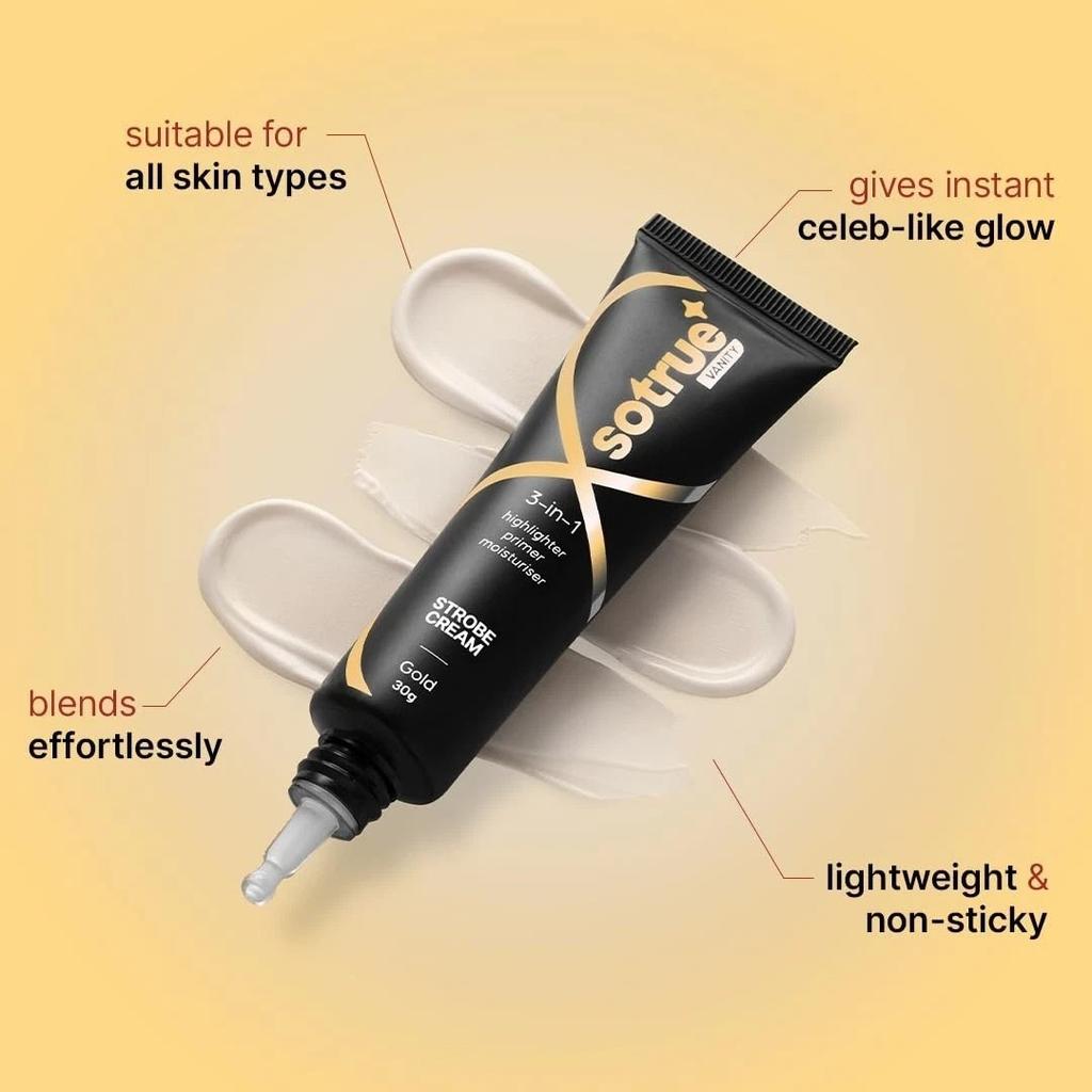 Sotrue Strobe Cream Gold for Face Radiance Boosts Hydration All Skin Types 30g
