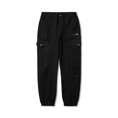 Li Ning Skateboard Series Lockerer Schnitt Bündchen Einfarbig Freizeithose Herren Unterteile Schwarz AKXU571-2