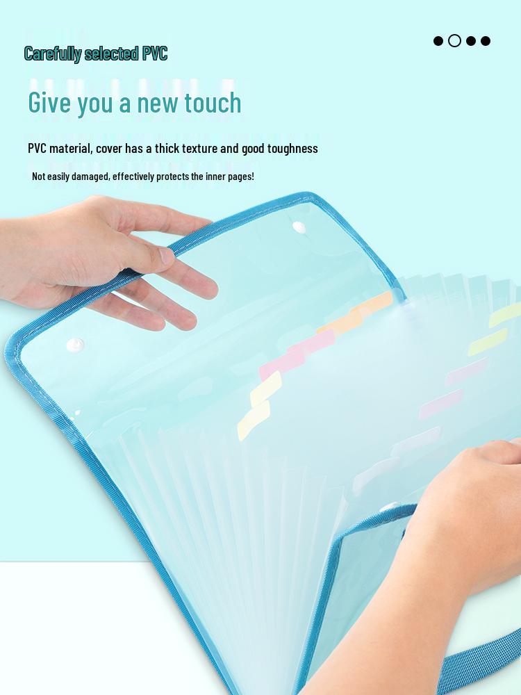 A4 Transparent 13-Layer Accordion Folder with Large Capacity and Subject Dividers