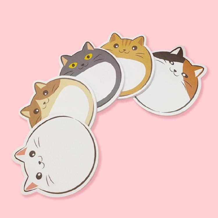 5Pcs Cats Shape Designs Stick Note Pad Selves Sticking Memo Pad Stick Pad Stick Notes Pad Selves-Adhesive Notepads Set
