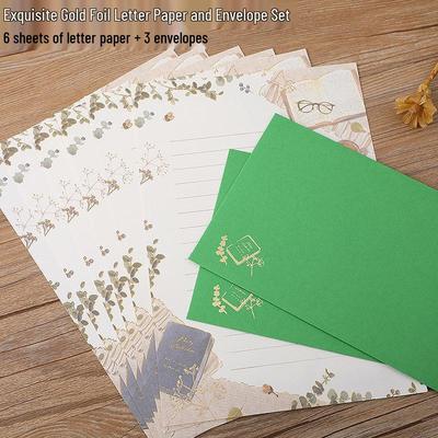 Kreatives A5 Briefpapier im chinesischen Stil & Umschläge im westlichen Stil mit Heißfolienprägung - Exquisites und farbenfrohes Set