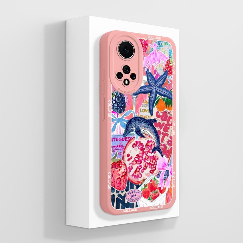 For Huawei Nova 9 10 11 Pro Y60 Y72 Phone Casing Pretty Watercolor Flowers Patterns Liquid Silicone Anti Drop Premium Protection Cover For Huawei Case