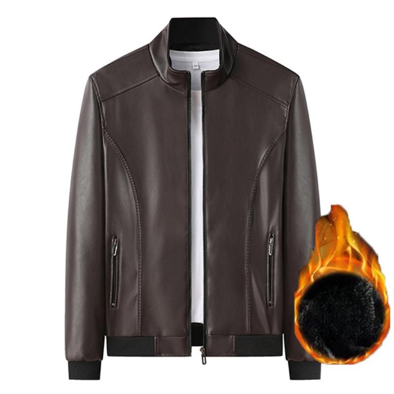 

Новая кожаная куртка мужская повседневная куртка корейский стиль модная тонкая и красивая молодежная осенняя мотоциклетная куртка 8XL коричневый